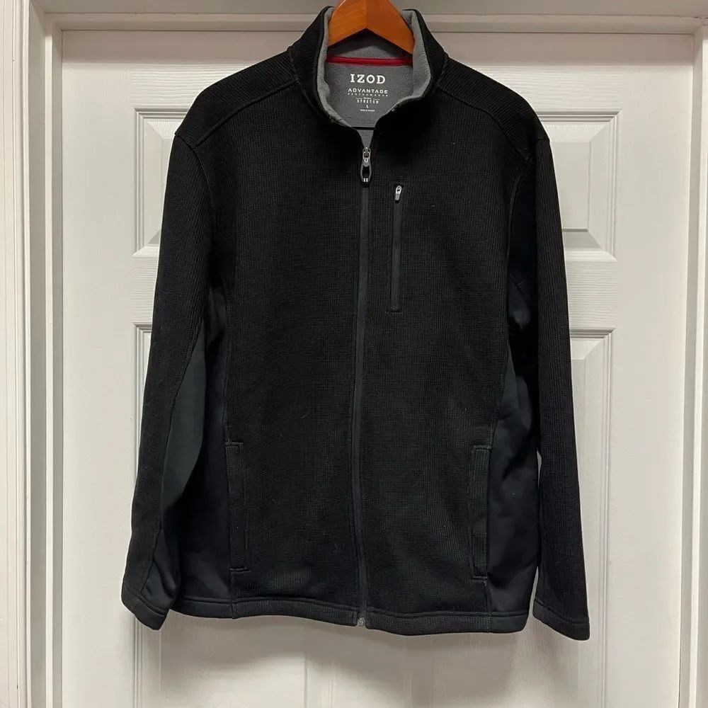 IZOD Black Advantage Performance Natural Stretch Jacket sz L